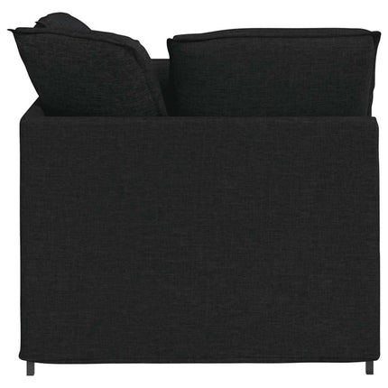 modulsofa med fodskammel og hynder stof sort