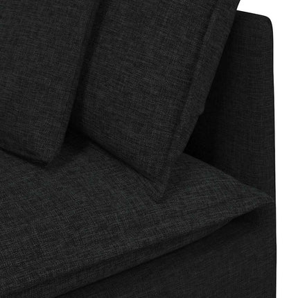 modulsofa med fodskammel og hynder stof sort