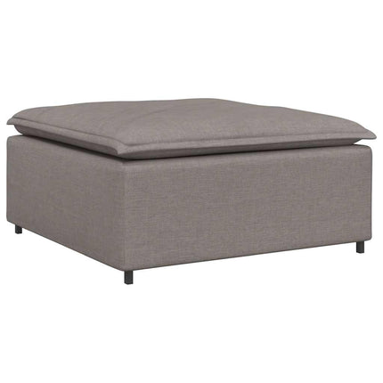 modulsofa med fodskammel og hynder stof gråbrun