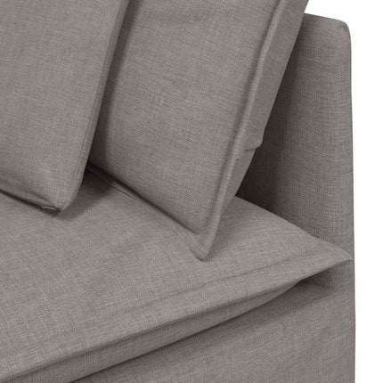 modulsofa med fodskammel og hynder stof gråbrun