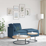 modulsofa med fodskammel og hynder stof blå