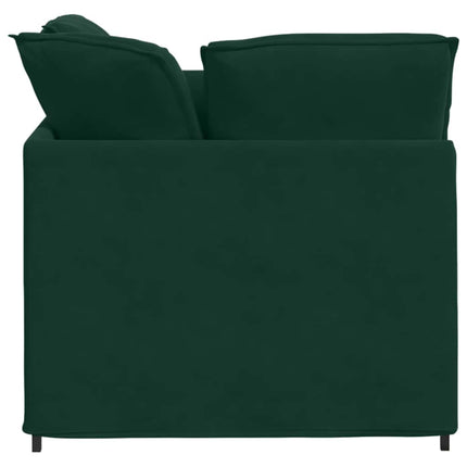modulsofa med fodskammel og hynder fløjl mørkegrøn