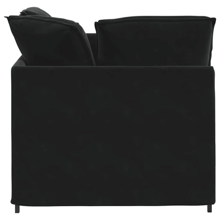 modulsofa med fodskammel og hynder fløjl sort