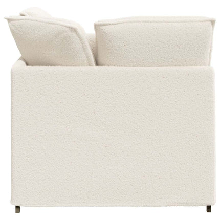 modulsofa med fodskammel&puder krøllet uldlignende stof creme