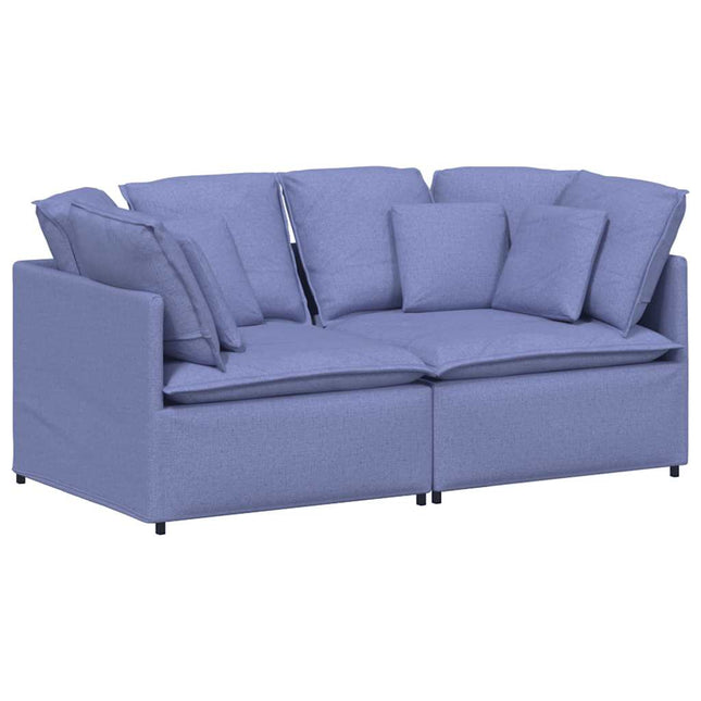 modulsofa med hynder stof jeansblå