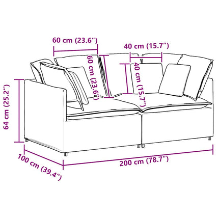 modulsofa med hynder stof jeansblå