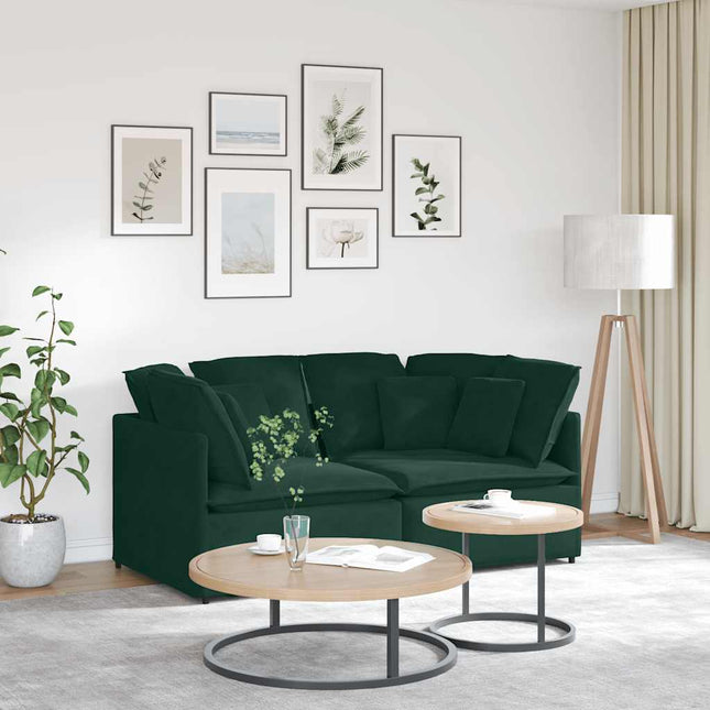 modulsofa med hynder fløjl mørkegrøn