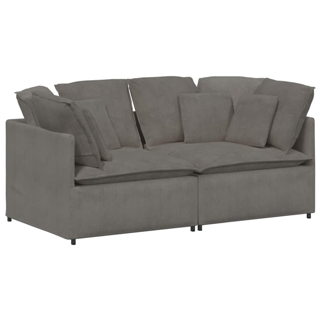 modulsofa med hynder fløjlsstof lysegrå