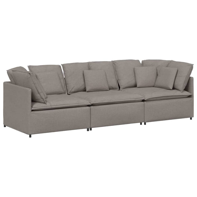 modulsofa med hynder stof gråbrun