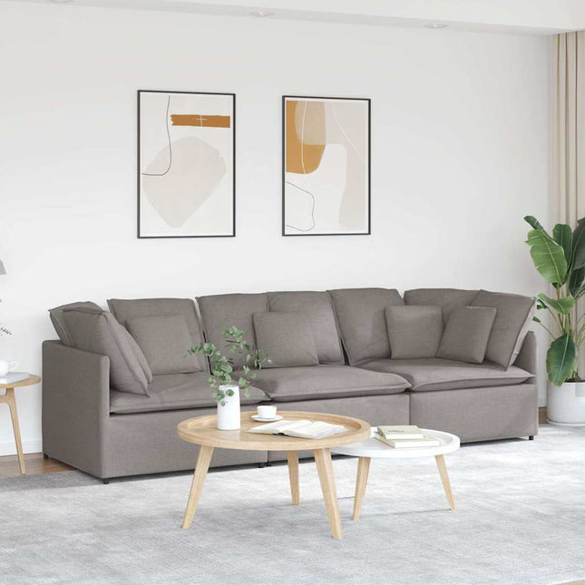 modulsofa med hynder stof gråbrun