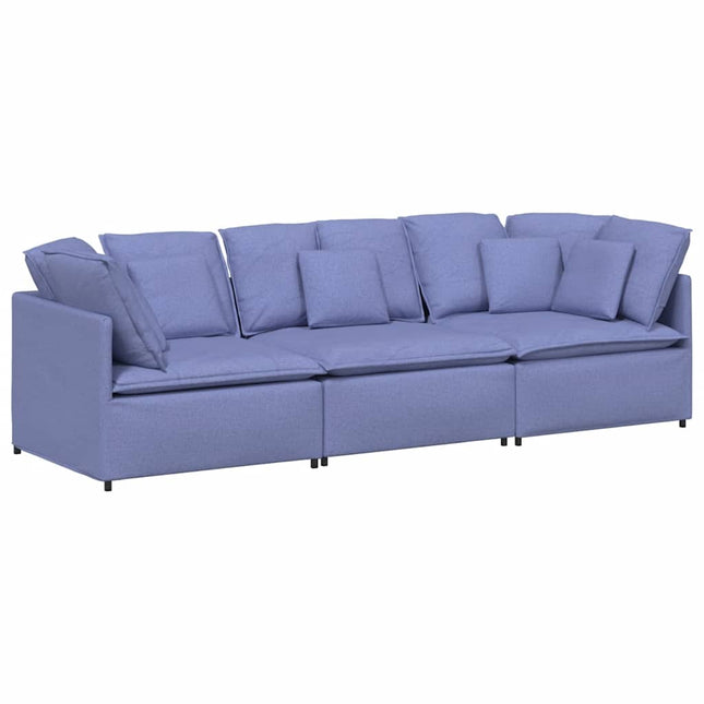 modulsofa med hynder stof jeansblå