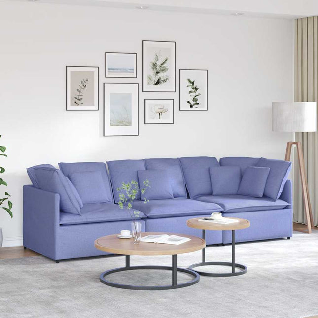 modulsofa med hynder stof jeansblå
