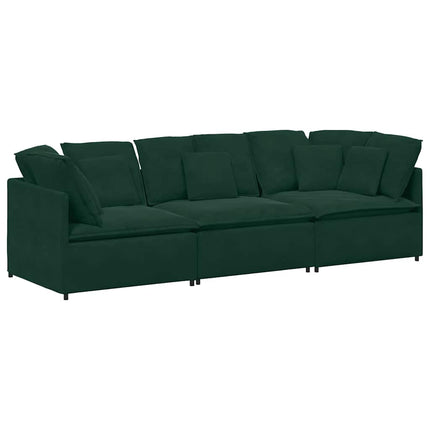 modulsofa med hynder fløjl mørkegrøn