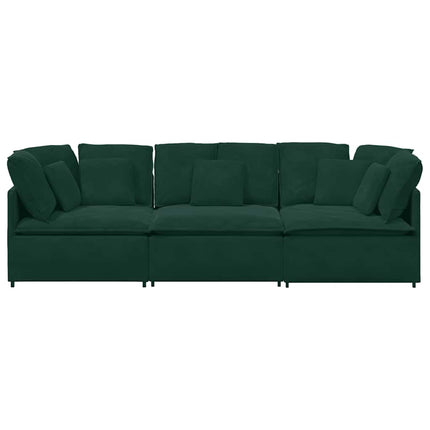 modulsofa med hynder fløjl mørkegrøn