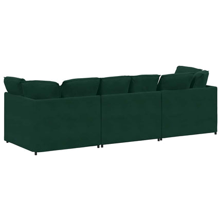modulsofa med hynder fløjl mørkegrøn