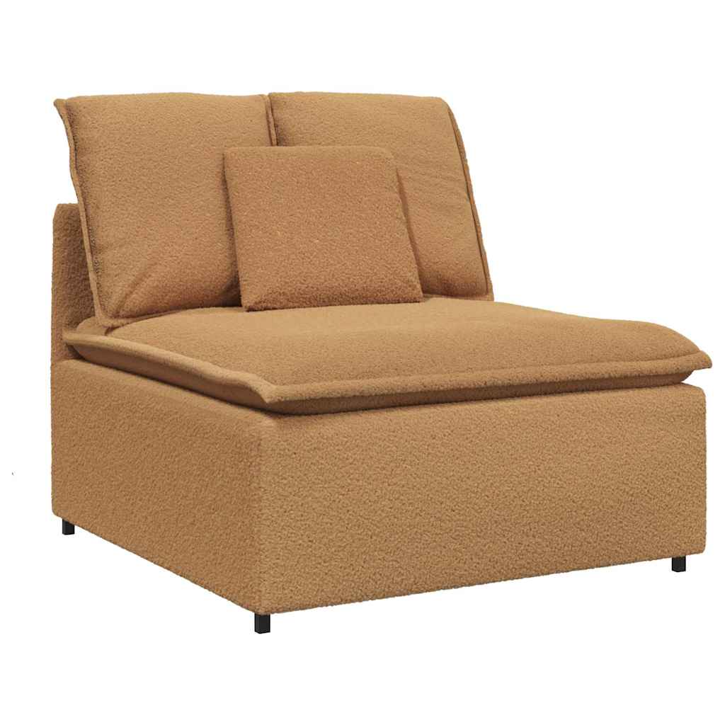 modulsofa med hynder krøllet uldlignende stof beige