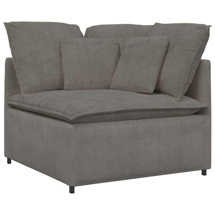 modulsofa med fodskammel og hynder føjlsstof lysegrå