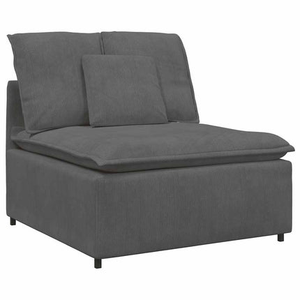 modulsofa med fodskammel og hynder føjlsstof mørkegrå
