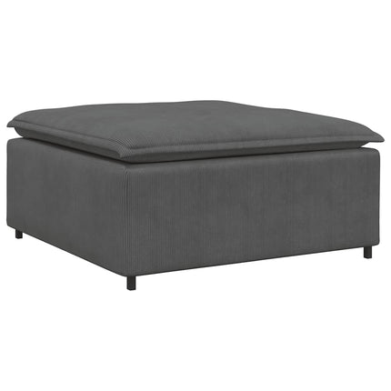 modulsofa med fodskammel og hynder føjlsstof mørkegrå