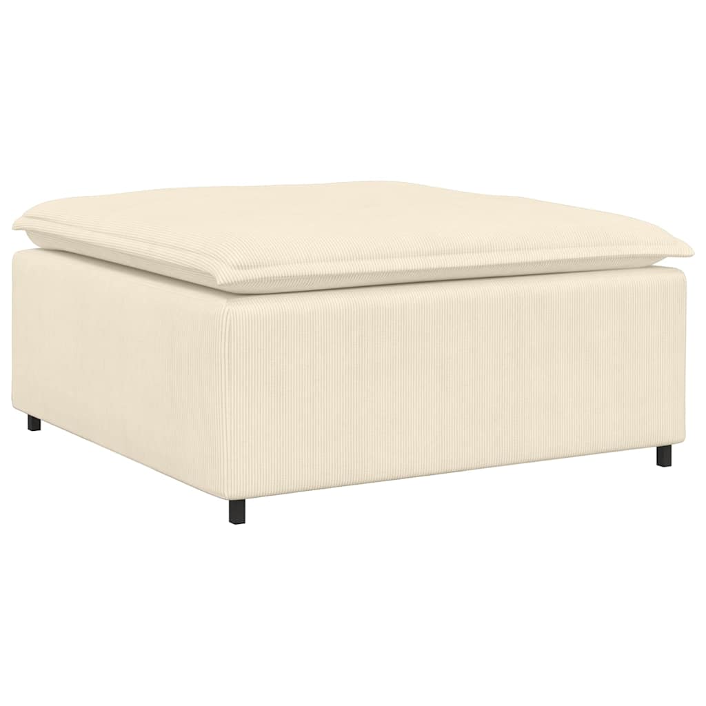 modulsofa med fodskammel og hynder føjlsstof cremefarvet