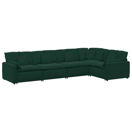 modulsofa med hynder fløjl mørkegrøn