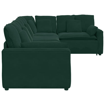 modulsofa med hynder fløjl mørkegrøn