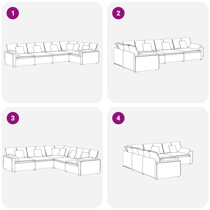 modulsofa med hynder fløjl mørkegrøn