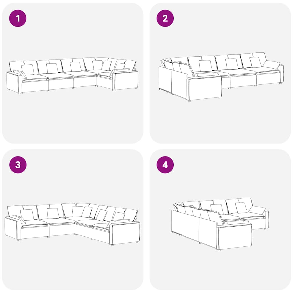 modulsofa med hynder fløjl mørkegrøn