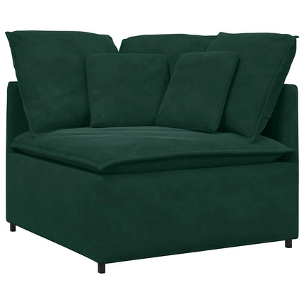 modulsofa med hynder fløjl mørkegrøn