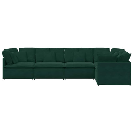 modulsofa med hynder fløjl mørkegrøn