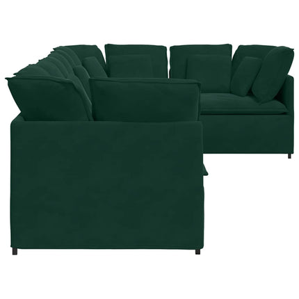 modulsofa med hynder fløjl mørkegrøn
