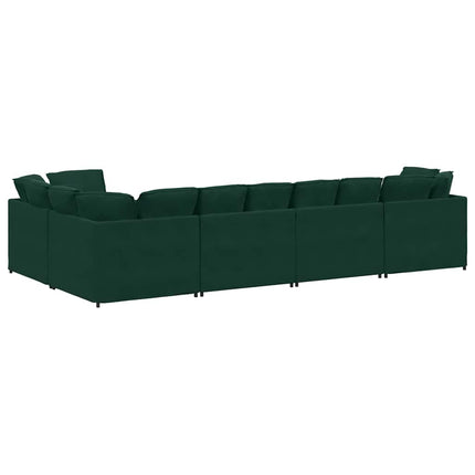 modulsofa med hynder fløjl mørkegrøn