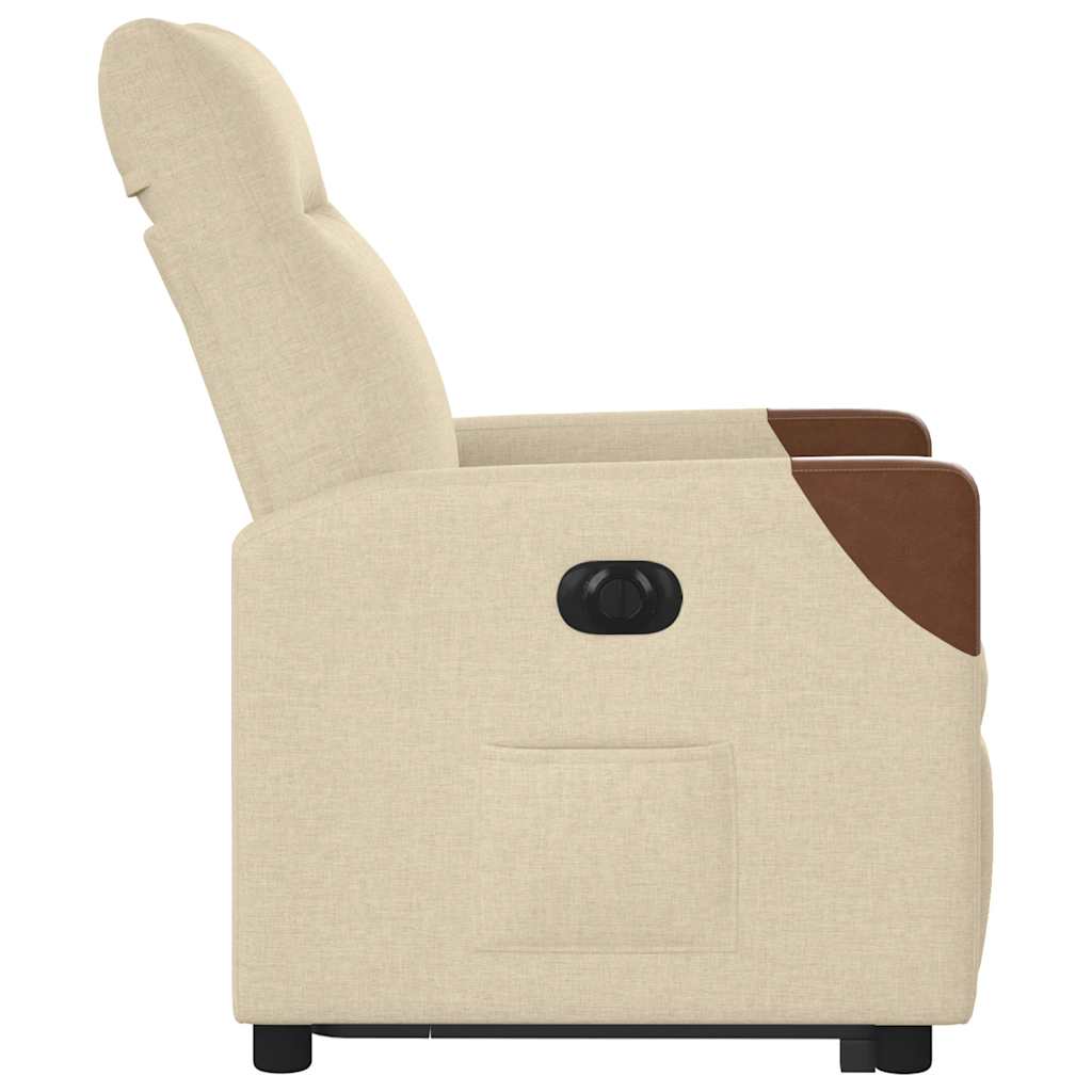 eldrevet lænestol med løftefunktion cremefarvet