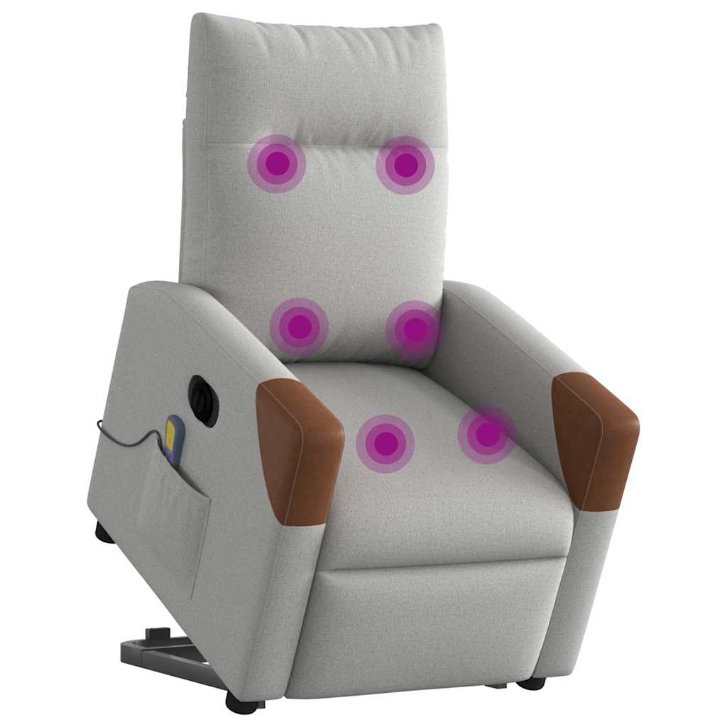 elektrisk massagestol med løftefunktion stof skygrå