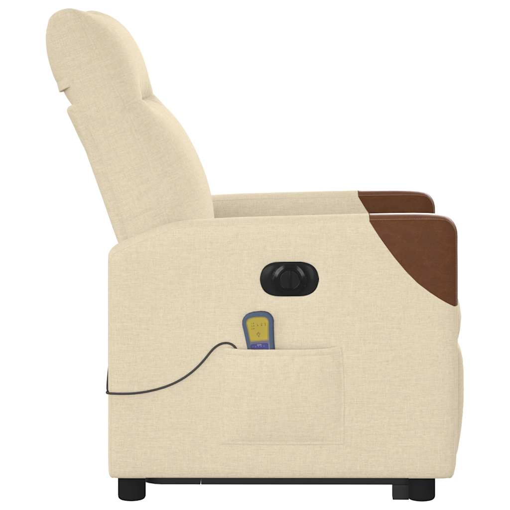 elektrisk massagestol med løftefunktion cremefarvet