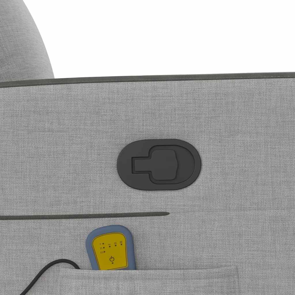 massagestol med løftefunktion stof skygrå