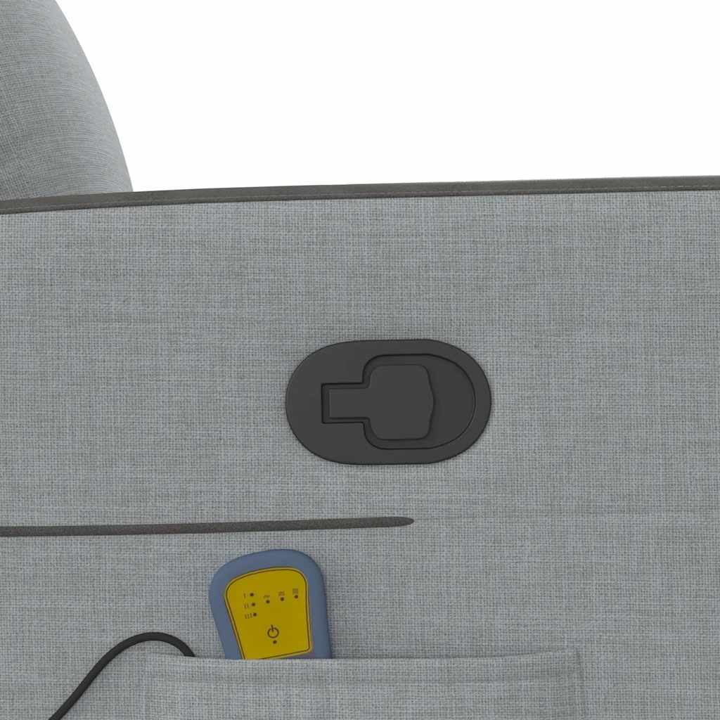 massagestol med løftefunktion stof lysegrå