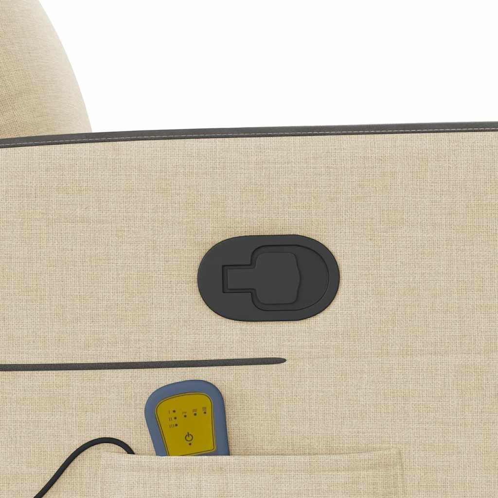 løftestol med massagefunktion stof cremefarvet