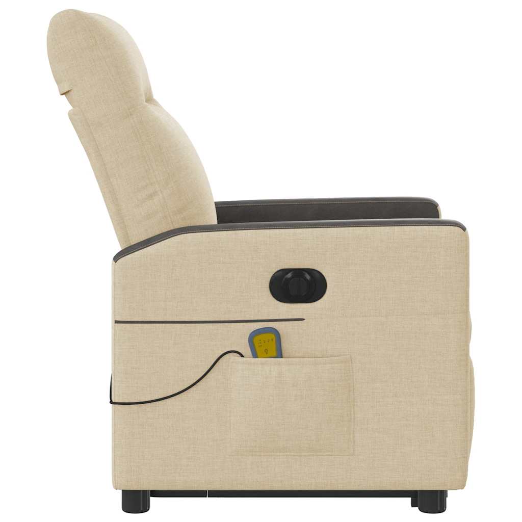 elektrisk massagestol med løftefunktion cremefarvet