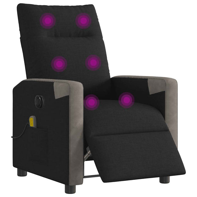 eldrevet massagestol stof sort