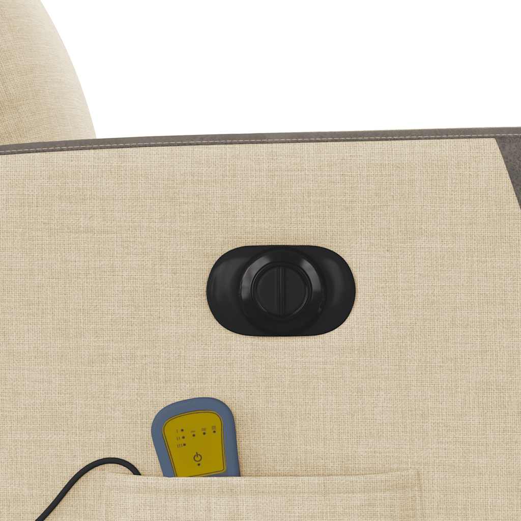 eldrevet massagestol stof cremefarvet