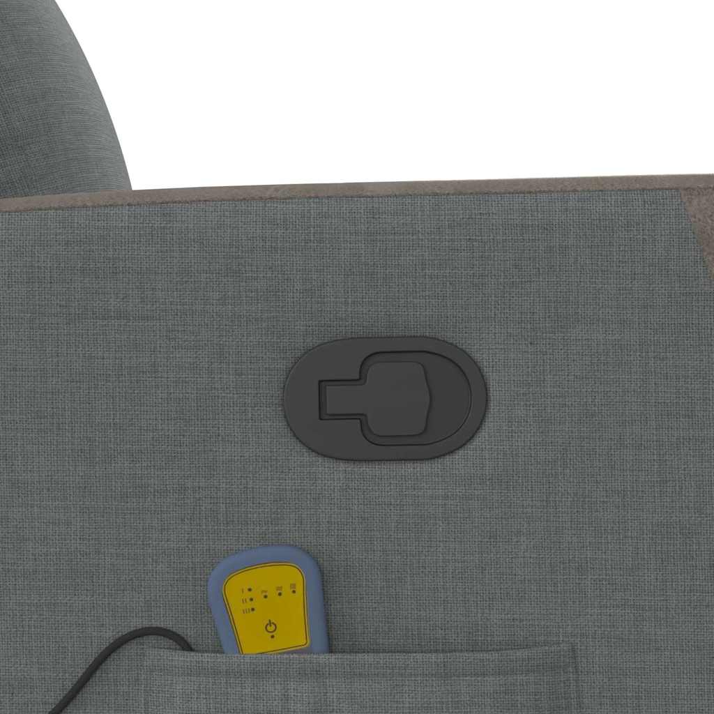 løftestol med massagefunktion stof mørkegrå