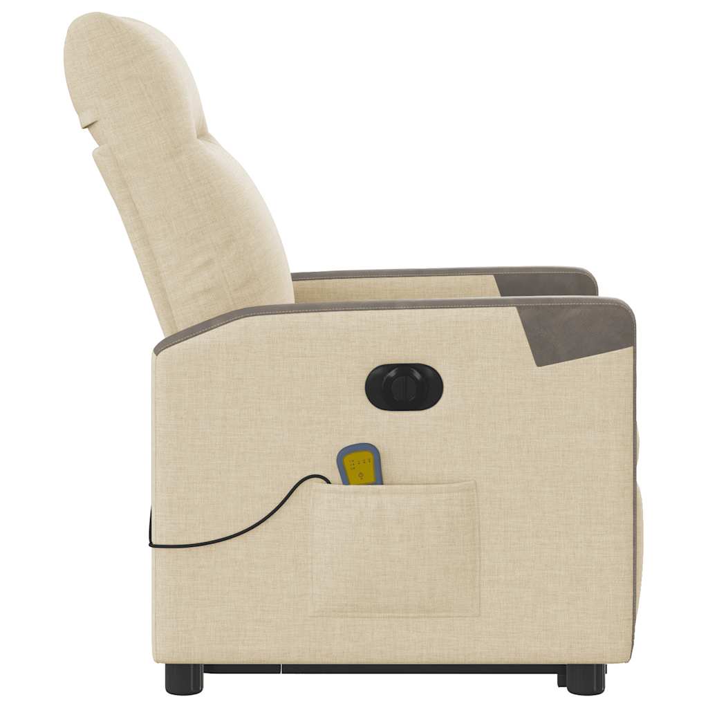 elektrisk massagestol med løftefunktion cremefarvet