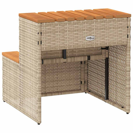 spakant 50x50x50,5 cm polyrattan og massivt akacietræ beige
