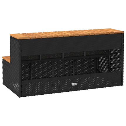 spakant 100x50x50,5 cm polyrattan og massivt akacietræ sort