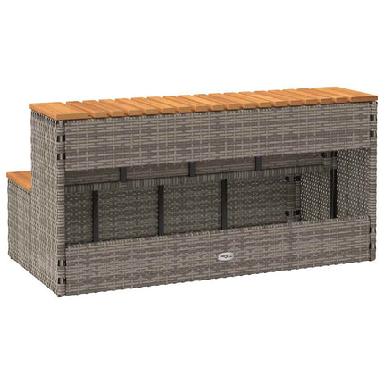 spakant 100x50x50,5 cm polyrattan og massivt akacietræ grå
