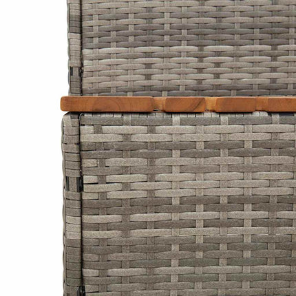 spakant 100x50x50,5 cm polyrattan og massivt akacietræ grå