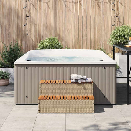 spakant 100x50x50,5 cm polyrattan og massivt akacietræ beige