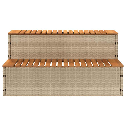 spakant 100x50x50,5 cm polyrattan og massivt akacietræ beige