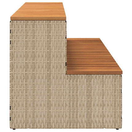 spakant 100x50x50,5 cm polyrattan og massivt akacietræ beige